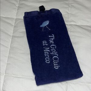 Authentic Blue Terry The Golf Club at Marco Island Florida golf club bag towel